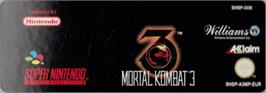 Top of cartridge artwork for Mortal Kombat 3 on the Nintendo SNES.
