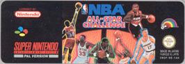 Top of cartridge artwork for NBA All-Star Challenge on the Nintendo SNES.