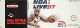 Top of cartridge artwork for NBA Live '97 on the Nintendo SNES.