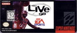 Top of cartridge artwork for NBA Live '98 on the Nintendo SNES.