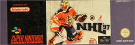 Top of cartridge artwork for NHL 97 on the Nintendo SNES.
