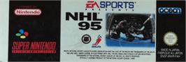 Top of cartridge artwork for NHL Hockey '95 on the Nintendo SNES.
