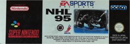 Top of cartridge artwork for Nhl 95 on the Nintendo SNES.