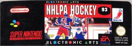 Top of cartridge artwork for Nhlpa Hockey 93 on the Nintendo SNES.