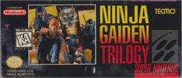 Top of cartridge artwork for Ninja Gaiden Trilogy on the Nintendo SNES.