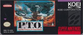Top of cartridge artwork for P.T.O.: Pacific Theater of Operations on the Nintendo SNES.