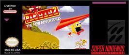 Top of cartridge artwork for Pac-Man 2: The New Adventures on the Nintendo SNES.