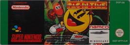 Top of cartridge artwork for Pac-in-time on the Nintendo SNES.