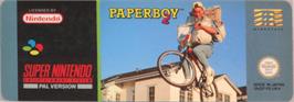 Top of cartridge artwork for Paperboy 2 on the Nintendo SNES.