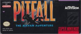 Top of cartridge artwork for Pitfall - The Mayan Adventure on the Nintendo SNES.