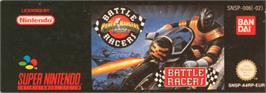 Top of cartridge artwork for Power Rangers Zeo: Battle Racers on the Nintendo SNES.