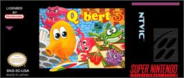 Top of cartridge artwork for Q*Bert 3 on the Nintendo SNES.