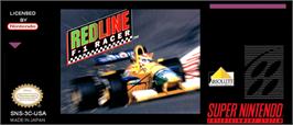 Top of cartridge artwork for Redline: F1 Racer on the Nintendo SNES.