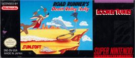 Top of cartridge artwork for Road Runner's Death Valley Rally on the Nintendo SNES.