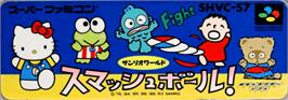 Top of cartridge artwork for Sanrio World Smash Ball! on the Nintendo SNES.