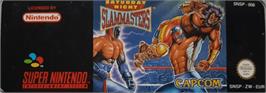 Top of cartridge artwork for Saturday Night Slam Masters on the Nintendo SNES.