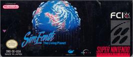 Top of cartridge artwork for Sim Earth - The Living Planet on the Nintendo SNES.