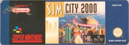Top of cartridge artwork for Simcity 2000 on the Nintendo SNES.