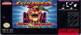 Top of cartridge artwork for Sküljagger: Revolt of the Westicans on the Nintendo SNES.