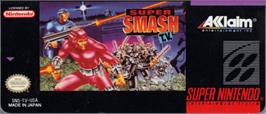 Top of cartridge artwork for Smash T.V. on the Nintendo SNES.