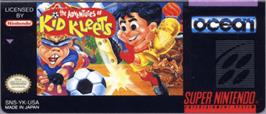 Top of cartridge artwork for Soccer Kid on the Nintendo SNES.