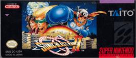 Top of cartridge artwork for Sonic Blast Man 2 on the Nintendo SNES.