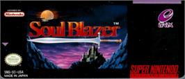 Top of cartridge artwork for Soul Blazer on the Nintendo SNES.