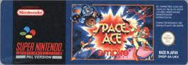 Top of cartridge artwork for Space Ace on the Nintendo SNES.