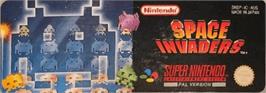 Top of cartridge artwork for Space Invaders on the Nintendo SNES.