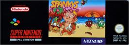 Top of cartridge artwork for Spanky's Quest on the Nintendo SNES.