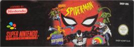 Top of cartridge artwork for Spider-man on the Nintendo SNES.