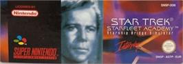 Top of cartridge artwork for Star Trek: Starfleet Academy - Starship Bridge Simulator on the Nintendo SNES.