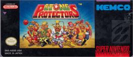 Top of cartridge artwork for Stone Protectors on the Nintendo SNES.