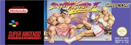 Top of cartridge artwork for Street Fighter II Turbo: Hyper Fighting on the Nintendo SNES.