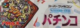 Top of cartridge artwork for Super!! Pachinko on the Nintendo SNES.