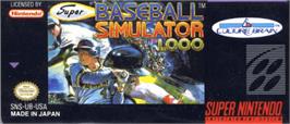Top of cartridge artwork for Super Baseball Simulator 1.000 on the Nintendo SNES.