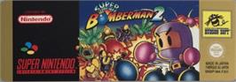 Top of cartridge artwork for Super Bomberman 2 on the Nintendo SNES.