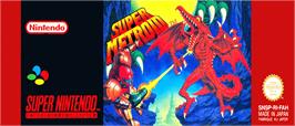 Top of cartridge artwork for Super Metroid on the Nintendo SNES.