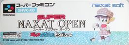 Top of cartridge artwork for Super Naxat Open - Golf De Shoubu Da Dorabocchan on the Nintendo SNES.