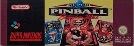Top of cartridge artwork for Super Pinball: Behind the Mask on the Nintendo SNES.