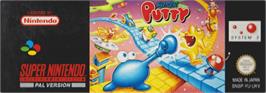 Top of cartridge artwork for Super Putty on the Nintendo SNES.