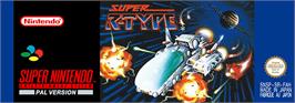 Top of cartridge artwork for Super R-Type on the Nintendo SNES.