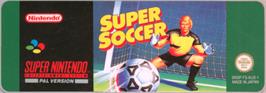 Top of cartridge artwork for Super Soccer on the Nintendo SNES.