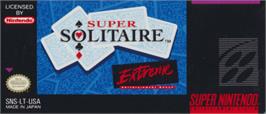 Top of cartridge artwork for Super Solitaire on the Nintendo SNES.
