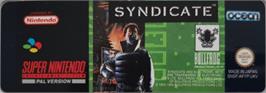 Top of cartridge artwork for Syndicate on the Nintendo SNES.