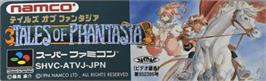 Top of cartridge artwork for Tales of Phantasia on the Nintendo SNES.