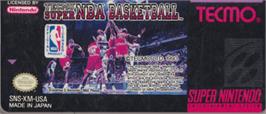 Top of cartridge artwork for Tecmo Super NBA Basketball on the Nintendo SNES.