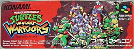 Top of cartridge artwork for Teenage Mutant Ninja Turtles - Tournament Fighters on the Nintendo SNES.