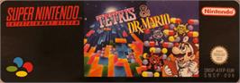 Top of cartridge artwork for Tetris & Dr. Mario on the Nintendo SNES.