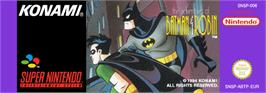 Top of cartridge artwork for The Adventures of Batman and Robin on the Nintendo SNES.